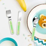 Personalized Cute Bunny Kid's Fork Spoon Knife 3 Pcs Cutlery Set with Case and Name  Back to School Easter Birthday Gift for Kids