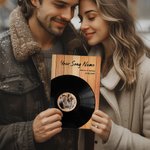 Gepersonaliseerde Vinyl Platenplaat Frameloos Schilderij met Naam en Foto Verjaardag Moederdag Vaderdag Cadeau voor Familie Koppel