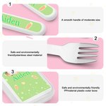 Personalized Cute Bunny Kid's Fork Spoon Knife 3 Pcs Cutlery Set with Case and Name  Back to School Easter Birthday Gift for Kids