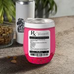 Henkilökohtainen vaaleanpunainen krapula Recovery Kit 12oz Wine Tumbler RX Pill Design Syntymäpäivä Bachelorette Party Favor tyttö nainen
