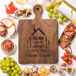 Gepersonaliseerde Sweet Home Houten Bamboe Omkeerbare Kaas Charcuterie Snijplank met Grip en Naam Housewarming Huwelijksgeschenk voor Familie Koppel
