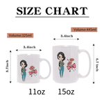 Personalizada Nacimiento Flor Arco Enfermera Doctor Caricatura Personaje 11/15oz Taza de Cerámica con Nombre Apreciación Regalo para el Personal Médico