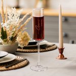 Verres à champagne personnalisés avec nom et date gravés Lot de 2 flûtes à champagne monogramme floral Cadeau de mariage pour les jeunes mariés