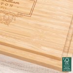 Personalized Engraved Floral Initial Name Text FSC Bamboo Charcuterie Cutting Board with Juice Groove Housewarming Wedding Gift for Family Friend