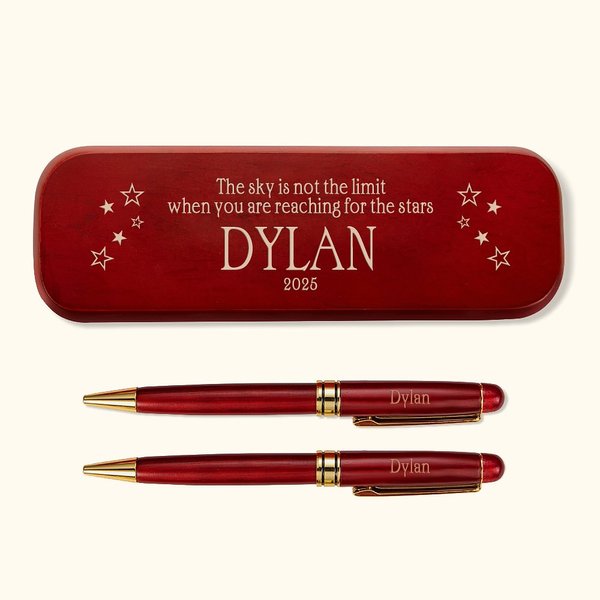 Engraved Stars Pen Set with Personalized Name