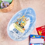 Huevo de Pascua Jumbo Rellenable Personalizado con Orejas de Conejito Excavadora con Nombre Multicolor Fiesta de Búsqueda del Huevo de Pascua Regalo para Niños