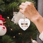 Personalised Our First Christmas Heart Ceramic Christmas Ornament with 1-6 Festival Stockings and Names Christmas Tree Decor Gift for Kids Family