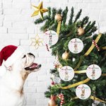 Ornamento natalizio personalizzato per cani in stile Merry Woofmas disegnato a mano con nome e cordino Regalo di Natale per gli amanti degli animali domestici