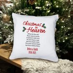 Personalized Christmas in Heaven Throw Pillow Cover with Name and Year Sympathy Christmas Gifts for Family Friends