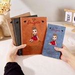 Personalisierte Cartoon Graduation Charakter A5 A6 Notebook mit Namen und Text Graduation Geburtstag Geschenk für Frauen Absolventen