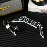 Personalisierter 3D Druck Metalmusik Schlüsselanhänger mit Text und Farbvarianten Geburtstag Geschenk für Metalheads