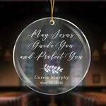 Adorno acrílico personalizado May Jesus Guide You And Protect You con nombre Fecha de bautizo Regalo de primera comunión para cristiano