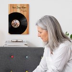 Gepersonaliseerde Vinyl Platenplaat Frameloos Schilderij met Naam en Foto Verjaardag Moederdag Vaderdag Cadeau voor Familie Koppel