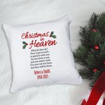Personalized Christmas in Heaven Throw Pillow Cover with Name and Year Sympathy Christmas Gifts for Family Friends