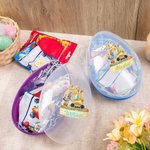 Huevo de Pascua Jumbo Rellenable Personalizado con Orejas de Conejito Excavadora con Nombre Multicolor Fiesta de Búsqueda del Huevo de Pascua Regalo para Niños