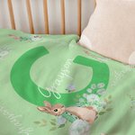 Personalisierte Niedliche Hase Weiche Decke mit Namen und Initiale Haus Deko Ostern Geburtstag Geschenk für Jungen Mädchen