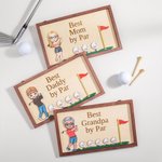 Personalized Best Dad Mom by Par Cartoon Golf Character Wooden Plaque with 1-8 Names and Holder Home Decor Father's Day Birthday Gift for Golf Lovers