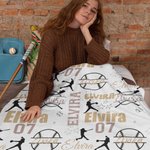 Manta personalizada de béisbol con nombres multicolores, regalo de cumpleaños para los amantes del béisbol.