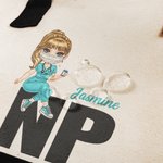 Personalisierte Cartoon-Charakter medizinisches Personal Canvas Tragetasche mit Namen Geburtstag Anerkennung Geschenk für Krankenschwester Arzt