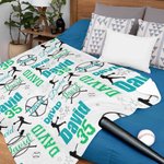 Manta personalizada de béisbol con nombres multicolores, regalo de cumpleaños para los amantes del béisbol.