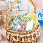 Personalized Faux Glitter Colorful Bunny Design Fillable Jumbo Easter Egg with Name Holiday Basket Stuffers Easter Birthday Party Favors Gift for Kids