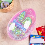 Personalized Faux Glitter Colorful Bunny Design Fillable Jumbo Easter Egg with Name Holiday Basket Stuffers Easter Birthday Party Favors Gift for Kids