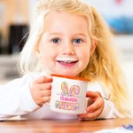 Tazza smaltata da 12 once con nome, regalo di compleanno di Pasqua per bambini e bambine, personalizzata con design di coniglietto in finto glitter acquerello
