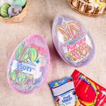 Personalized Faux Glitter Colorful Bunny Design Fillable Jumbo Easter Egg with Name Holiday Basket Stuffers Easter Birthday Party Favors Gift for Kids