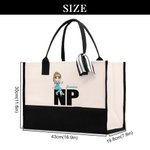 Personalisierte Cartoon-Charakter medizinisches Personal Canvas Tragetasche mit Namen Geburtstag Anerkennung Geschenk für Krankenschwester Arzt