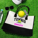 Gepersonaliseerde Honkbal Basketbal Mam Grote Canvas Tas met Tekst Game Day Sport Mam Cadeau voor Vrouwen