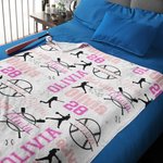 Manta personalizada de béisbol con nombres multicolores, regalo de cumpleaños para los amantes del béisbol.