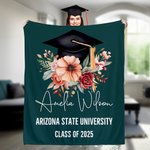 Henkilökohtainen akvarelli kukka Grad Cap Graduates 