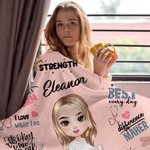 Gepersonaliseerde Dagelijkse Affirmaties Zachte Deken van Beeldkarakter met Naam en Tekst Verjaardag Waardering Geschenk voor Verpleegkundige Arts Medisch Personeel