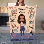 Gepersonaliseerde Dagelijkse Affirmaties Zachte Deken van Beeldkarakter met Naam en Tekst Verjaardag Waardering Geschenk voor Verpleegkundige Arts Medisch Personeel