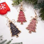 Personalised Wooden Christmas Tree Ornament with Engraved Year and 2-6 Names Christmas Tree Decor Gift for Family