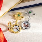 Personalised Graduation Cap Scroll Birthstone Memorial Locket Brooch Pin with 1-11 Photos Grad Ceremony Sympathy Gift for Class of 2025 Graduates