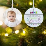 Personalised Ceramic Baby Photo Ornament with Baby Information Birth Announcement Gift First Christmas Gift for Baby