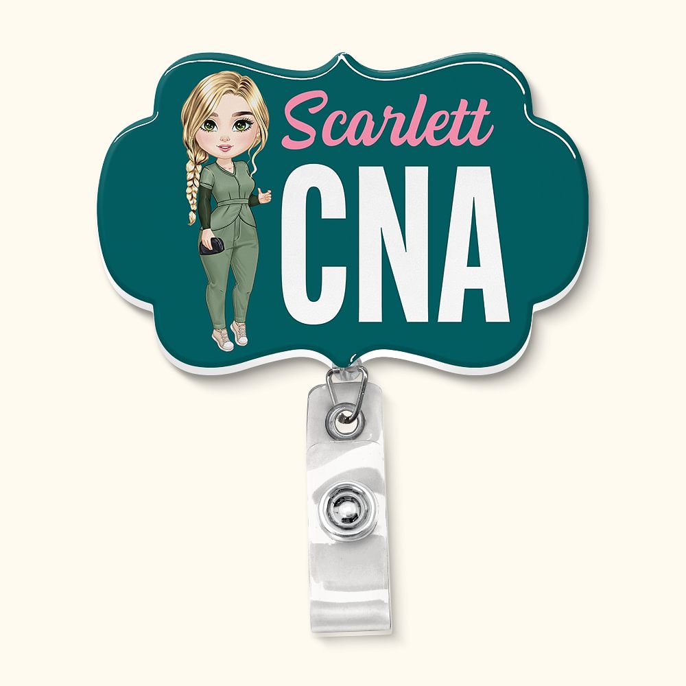 Badge d'identification rétractable personnalisé avec titre Cadeau d'anniversaire pour infirmière Médecin Personnel médical