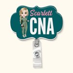 Personalized Cartoon Character Irregular Retractable Name ID Card Badge Reel with Title Birthday Appreciation Gift for Nurse Doctor Medical Staff