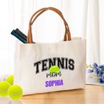 Personalisierte Ball Sport Mom Canvas große Tragetasche mit Namen Mütter Tag Geschenk für Frauen