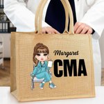 Personalisierte medizinische Cartoon-Charakter große Tragetasche mit Namen Geburtstag Anerkennung Krankenschwestern Woche Geschenk für Krankenschwester Arzt