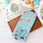 Asciugamano da tè in cialda ad asciugatura rapida con iniziali e nome, personalizzato a pois, con orecchie da coniglietto 1-3 foto del viso, regalo di Pasqua per bambini e famiglia