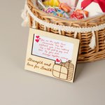 Personalized Engraved Cake Elf Bunny Wooden Greeting Gift Card Holder with Text and Name Birthday Easter Mother's Day Gift for Family Friends