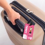 Personalized Basketball Football Cartoon Character Luggage Tag with Name and Number Birthday Travel Essentials Gift for Sport Lovers