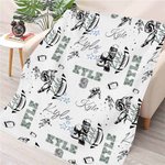 Personalized Multicolor American Football Player Design Soft Throw Blanket with Name and Number Home Decor Birthday Anniversary Gift for Sports Lovers