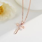 Collier Croix en Zircon personnalisé avec 1-4 pierres de naissance Bijoux religieux Anniversaire Baptême Fête des Mères Cadeau pour Femme Chrétienne