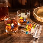 Personalized Cool Super Power Dad Cartoon 10 oz Old Fashioned Whiskey Rocks Glass with Name Birthday Father's Day Gift for Men