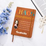 Personalised Chaos Coordinator Cartoon Character A5 Leather Cover Notebook with Name Recording Accessories Birthday Gift for Students Office Workers