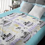 Personalized Multicolor American Football Player Design Soft Throw Blanket with Name and Number Home Decor Birthday Anniversary Gift for Sports Lovers