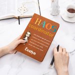 Personalised Chaos Coordinator Cartoon Character A5 Leather Cover Notebook with Name Recording Accessories Birthday Gift for Students Office Workers